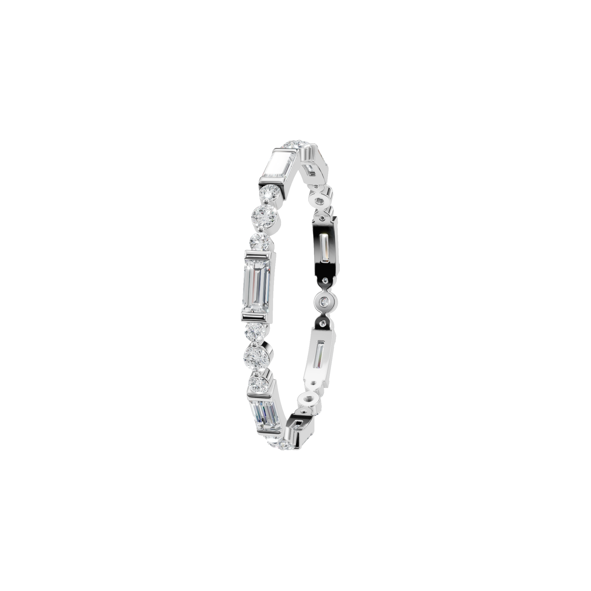 BAGUETTE ROUND ETERNITY WEDDING BAND
