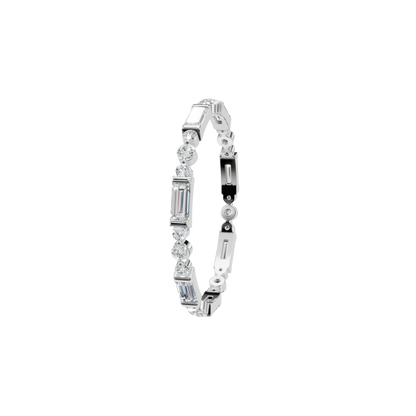 BAGUETTE ROUND ETERNITY WEDDING BAND - M&D Signature Jewels