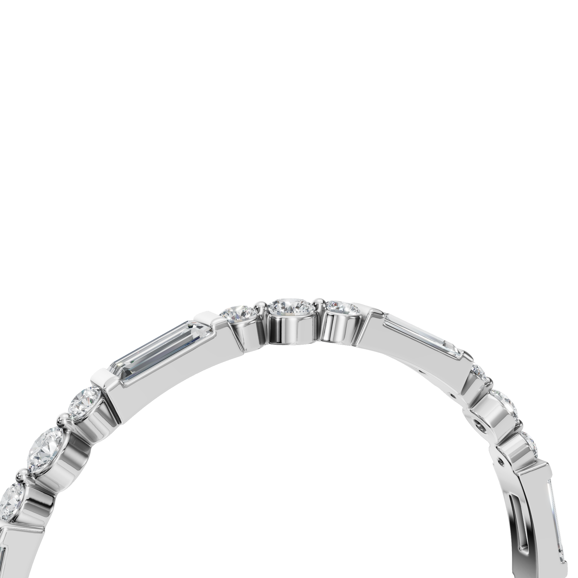 BAGUETTE ROUND ETERNITY WEDDING BAND