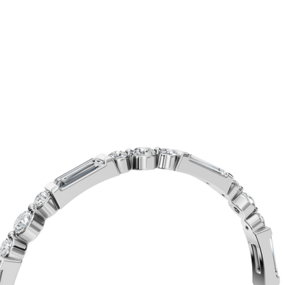 BAGUETTE ROUND ETERNITY WEDDING BAND - M&D Signature Jewels