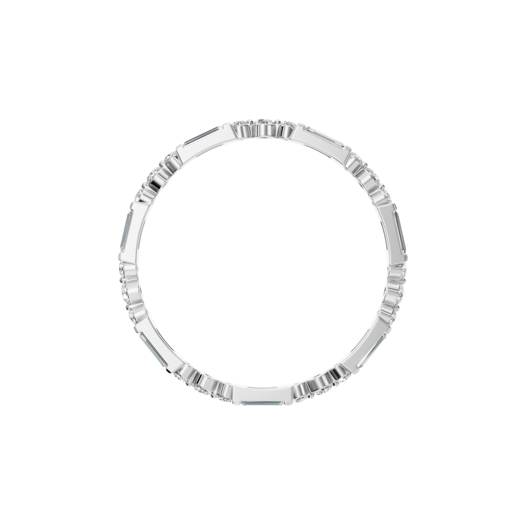 BAGUETTE ROUND ETERNITY WEDDING BAND