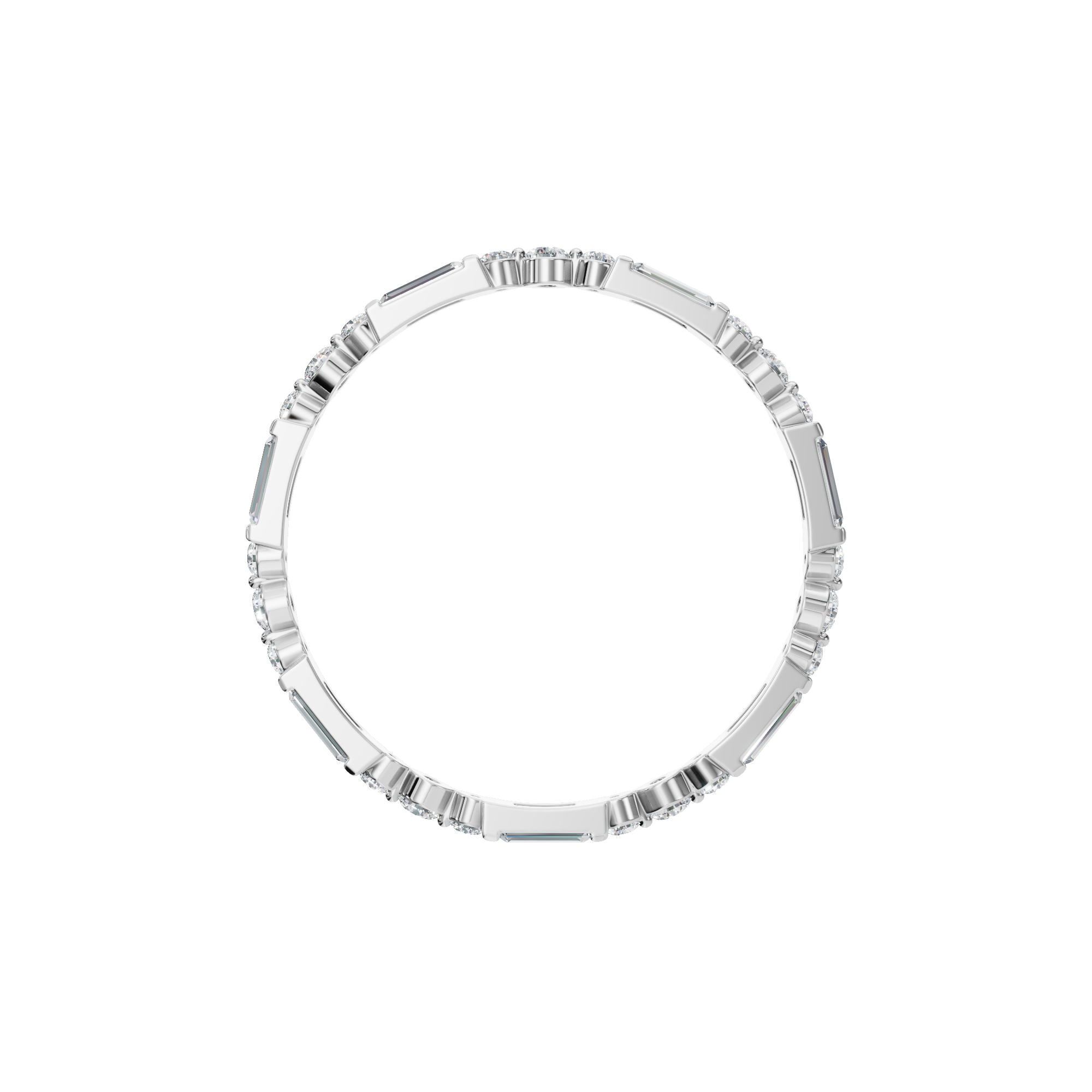 BAGUETTE ROUND ETERNITY WEDDING BAND