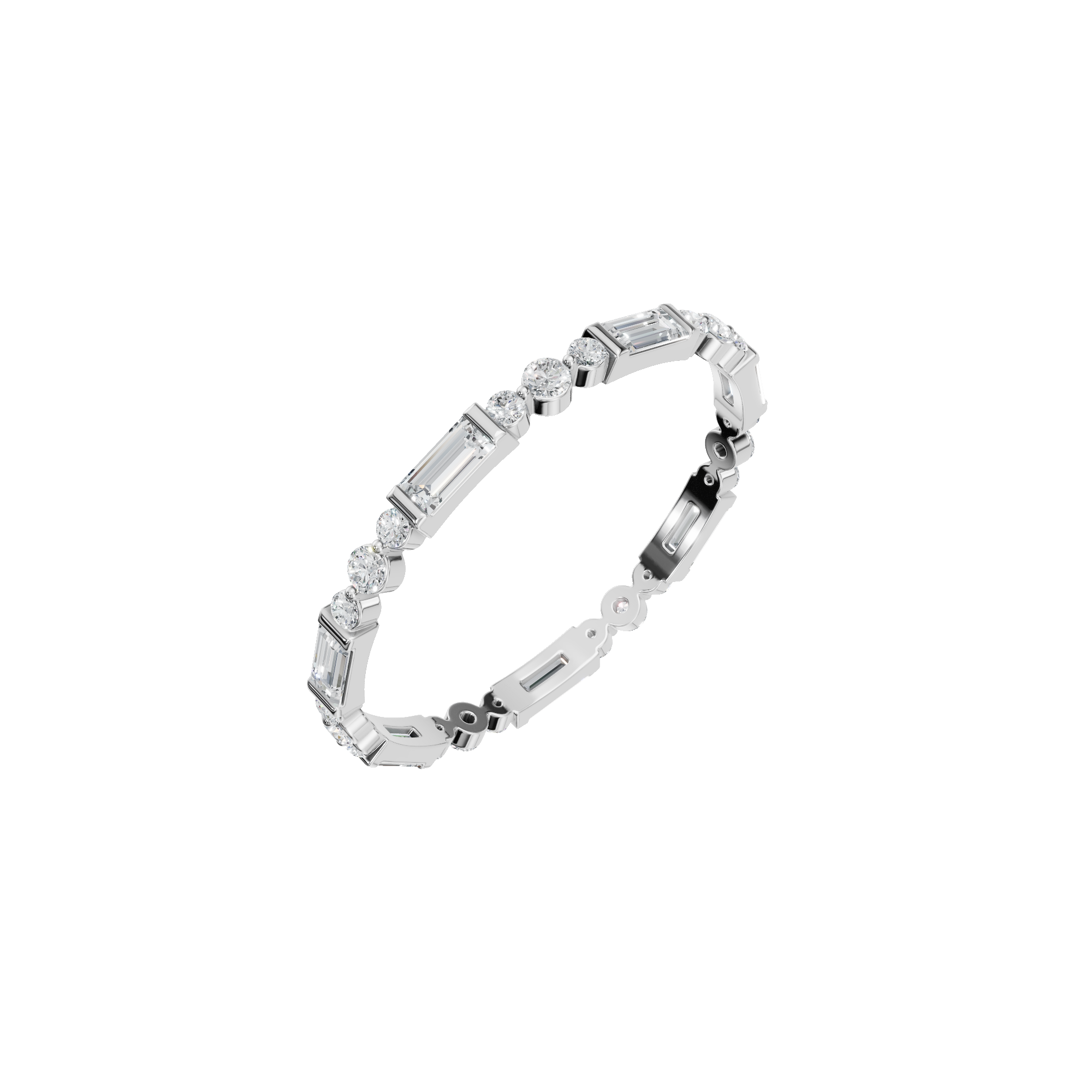 BAGUETTE ROUND ETERNITY WEDDING BAND