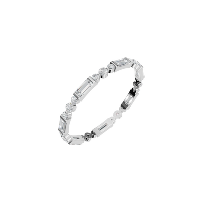 BAGUETTE ROUND ETERNITY WEDDING BAND - M&D Signature Jewels