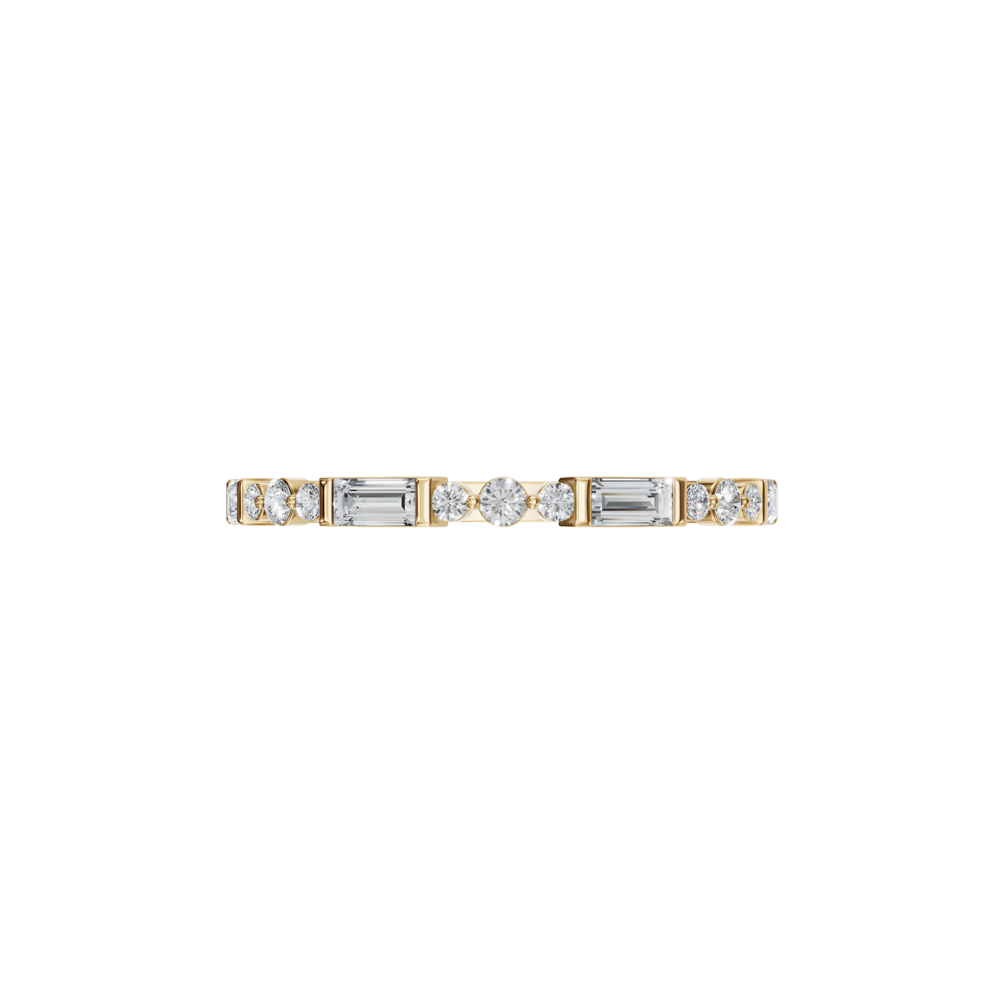 BAGUETTE ROUND ETERNITY WEDDING BAND - M&D Signature Jewels