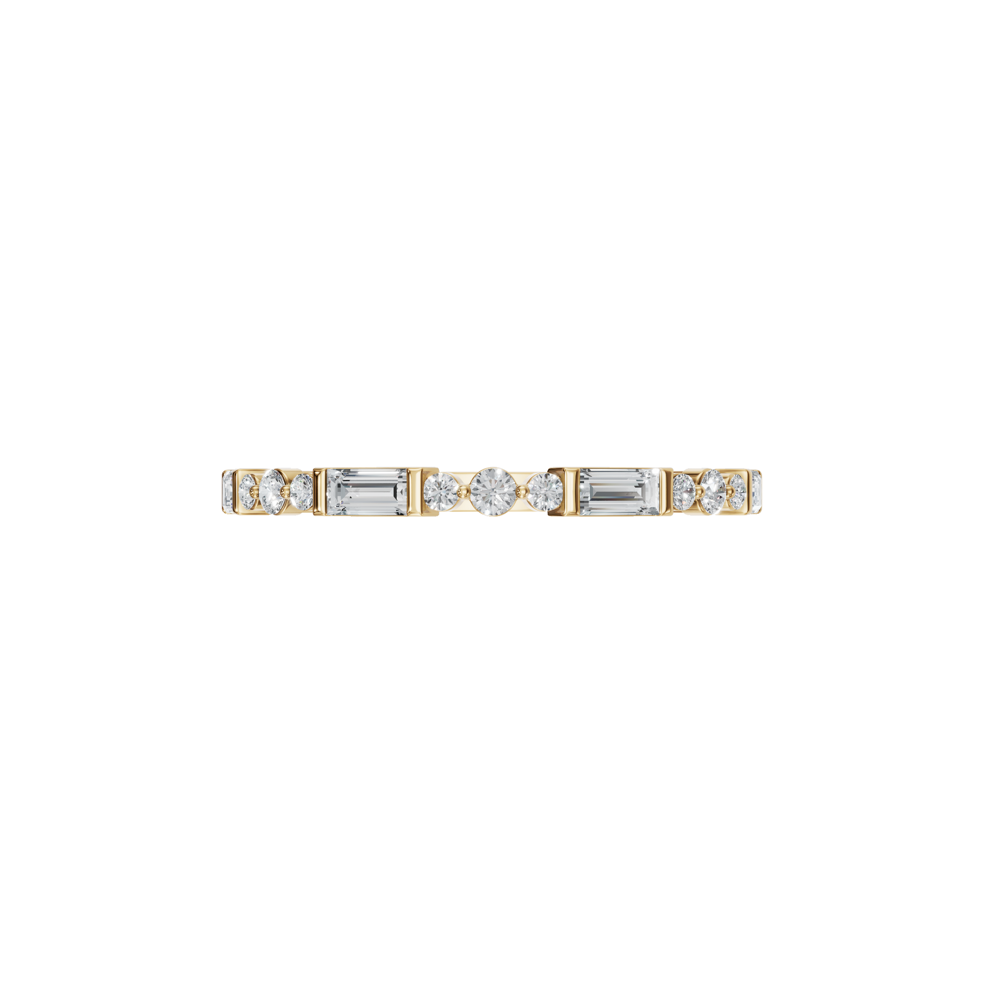 BAGUETTE ROUND ETERNITY WEDDING BAND - M&D Signature Jewels