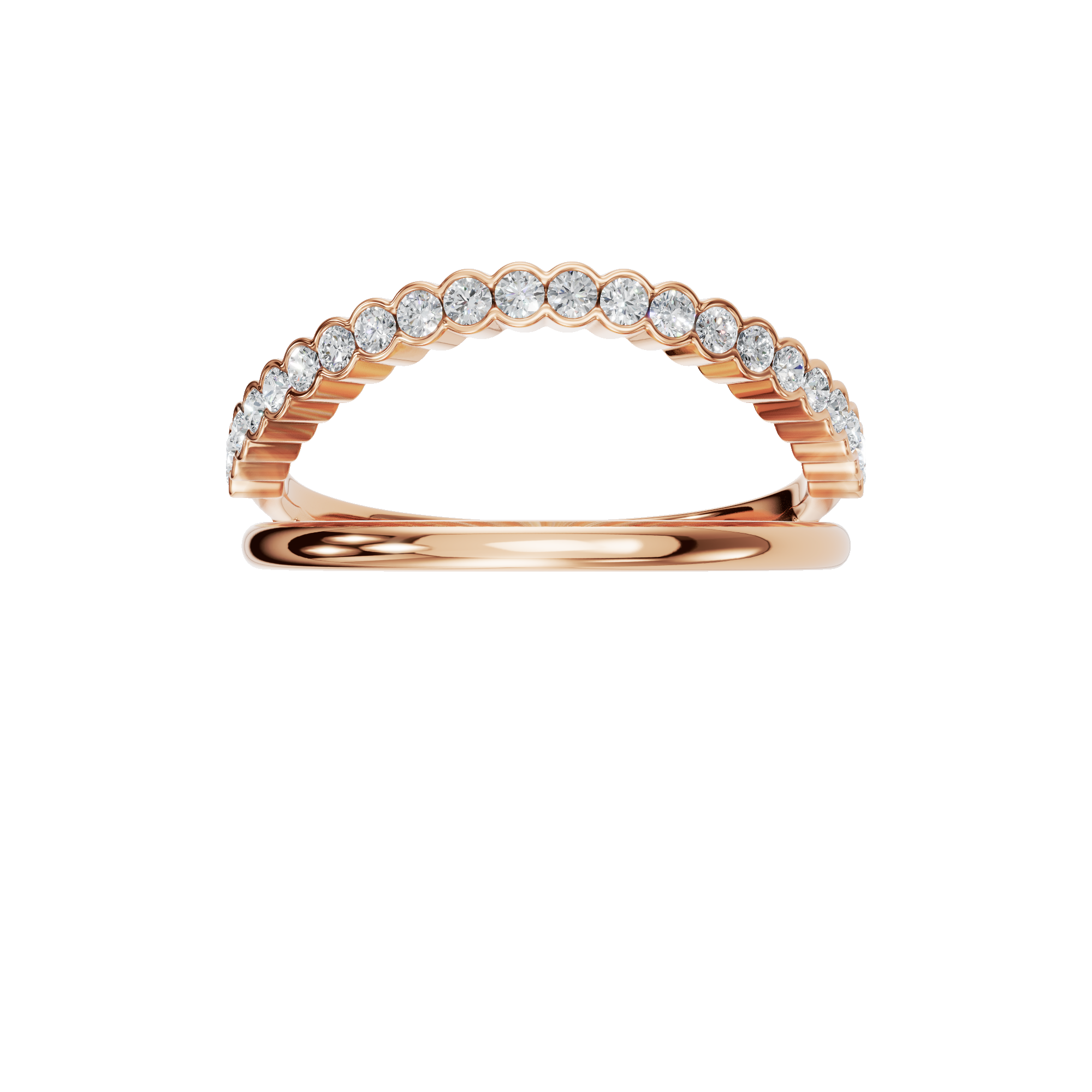 ROUND BEZEL WEDDING BAND