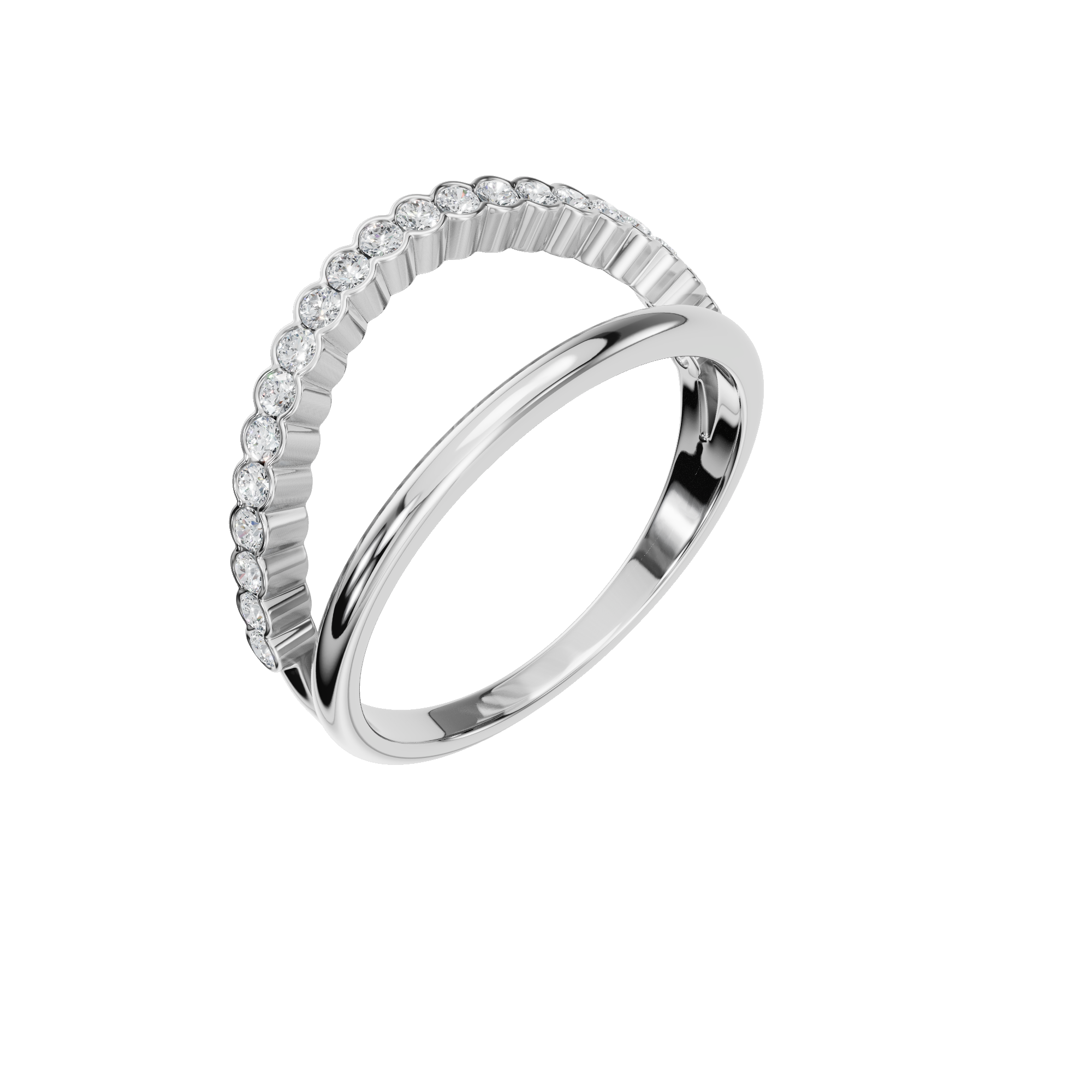 ROUND BEZEL WEDDING BAND