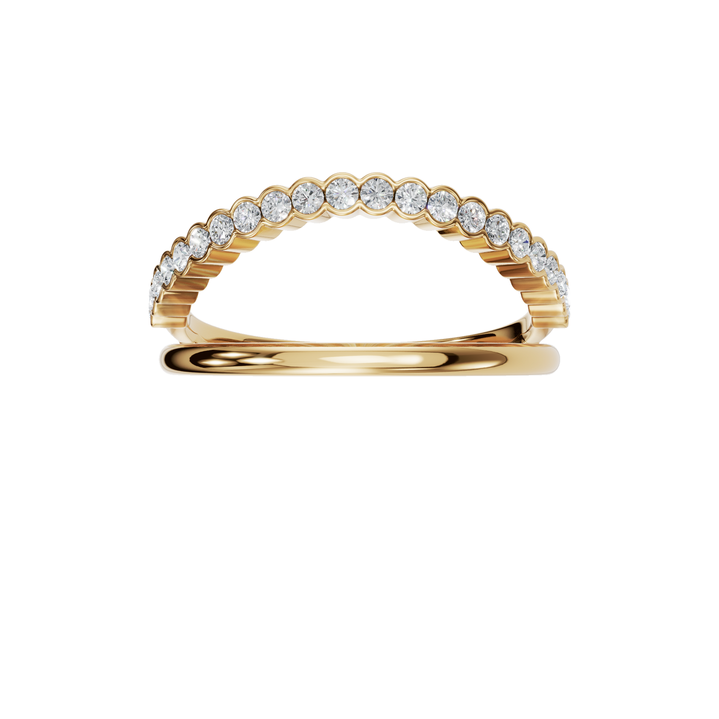 ROUND BEZEL WEDDING BAND - M&D Signature Jewels