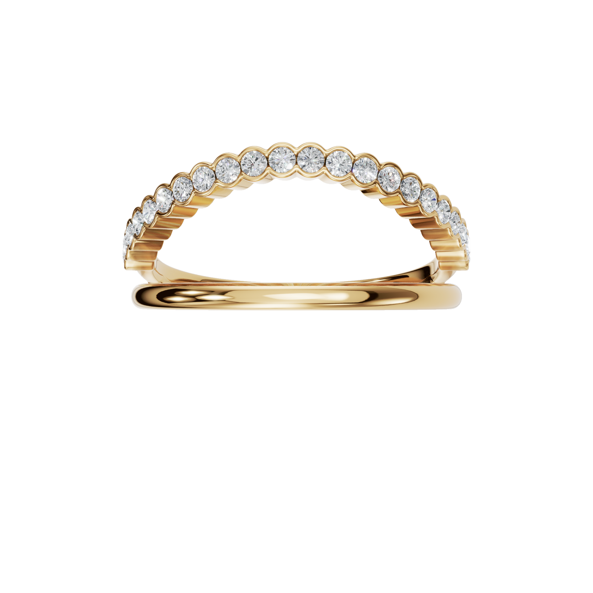 ROUND BEZEL WEDDING BAND - M&D Signature Jewels