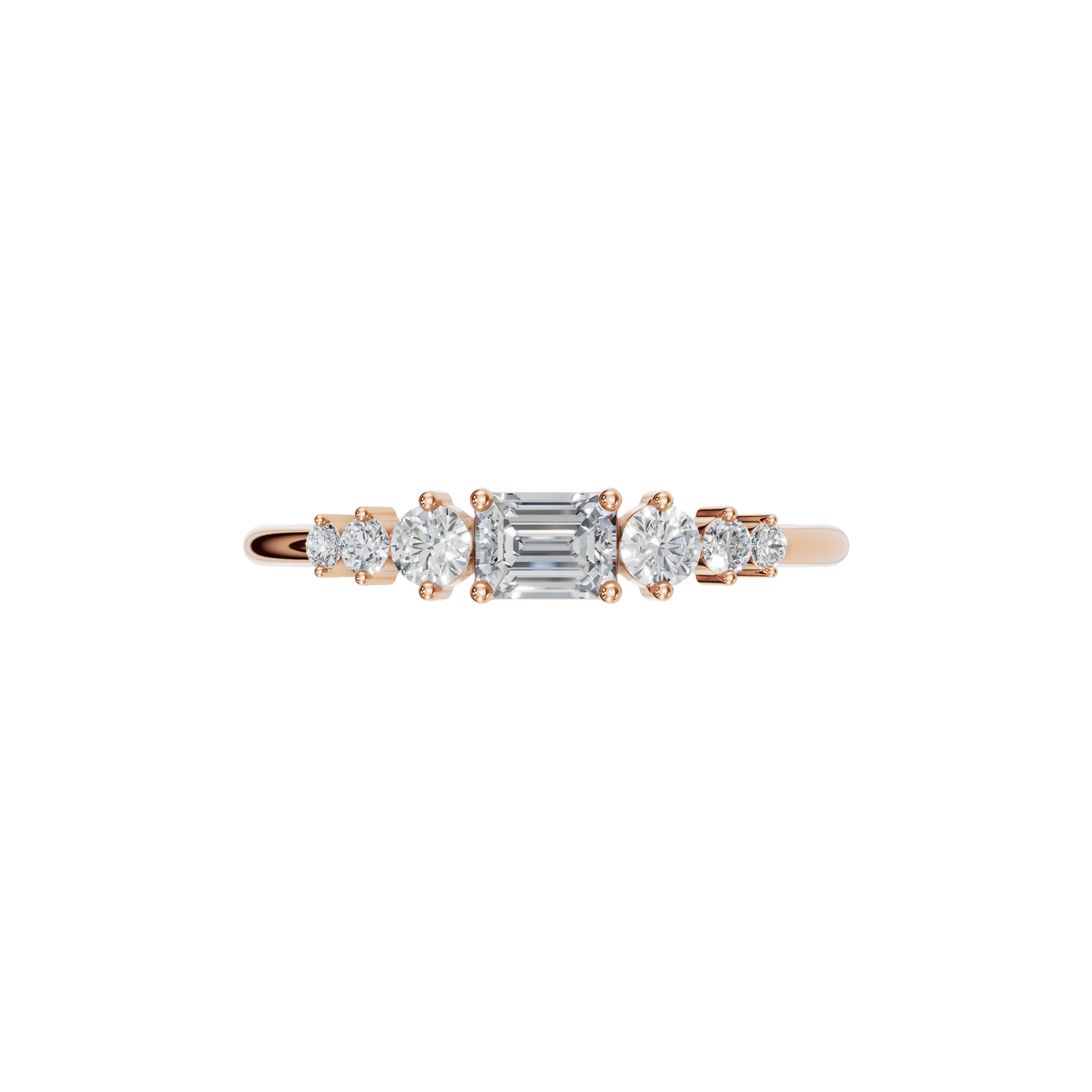 EMERALD ROUND WEDDING BAND - M&D Signature Jewels