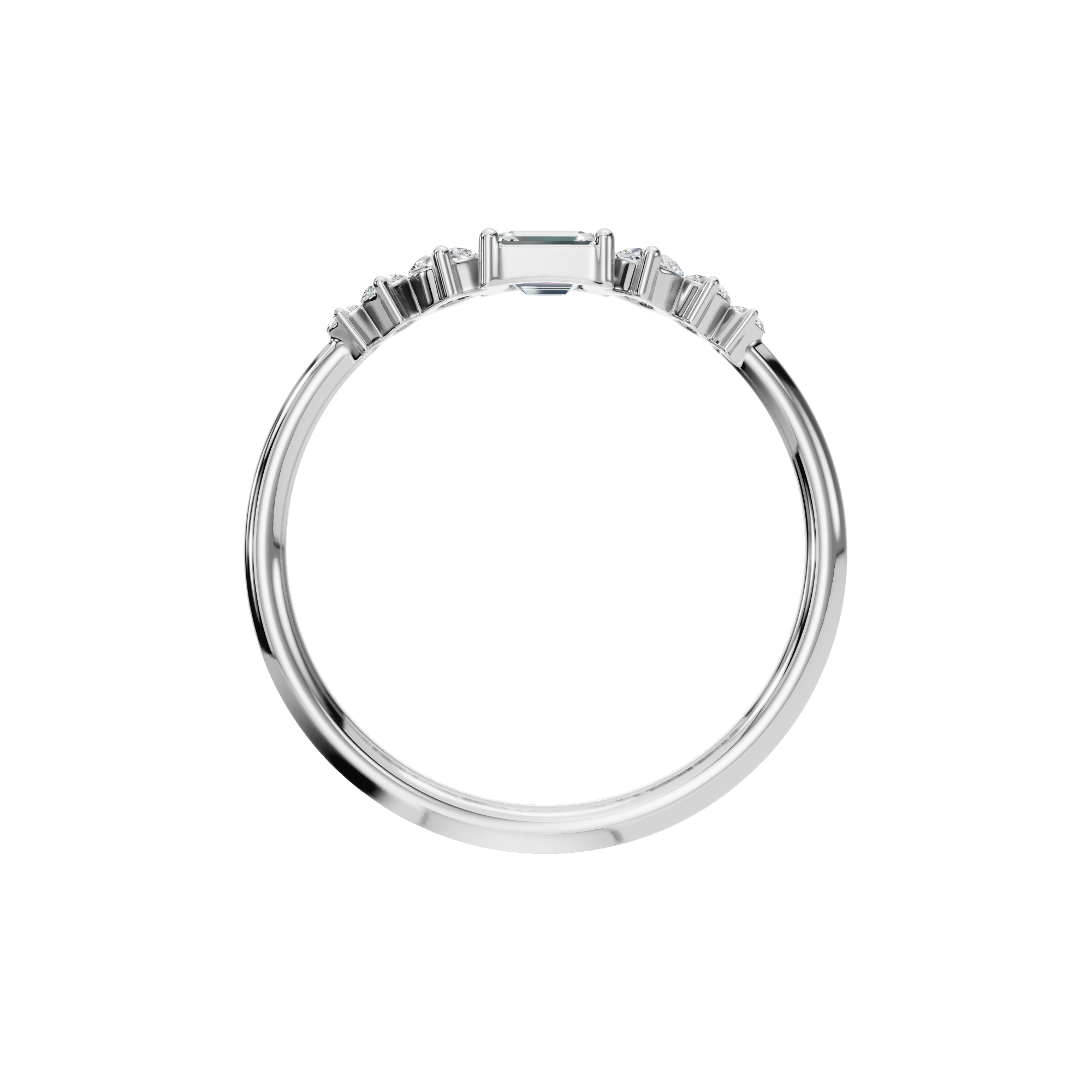 EMERALD ROUND WEDDING BAND