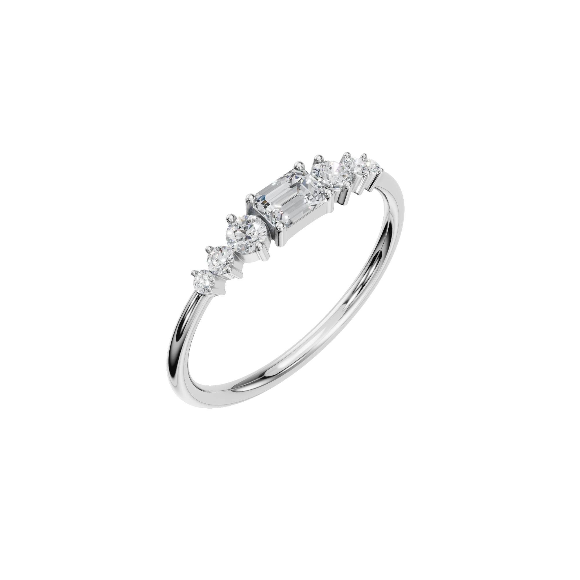 EMERALD ROUND WEDDING BAND
