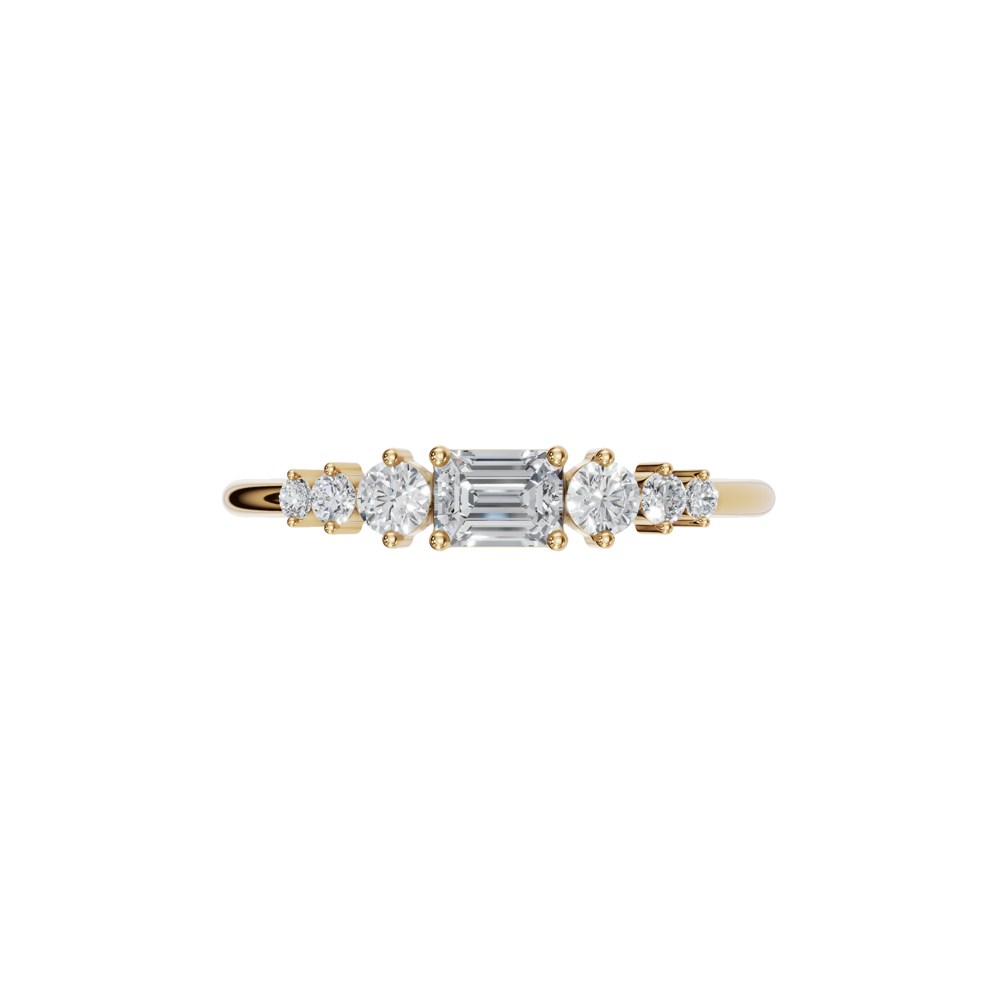 EMERALD ROUND WEDDING BAND