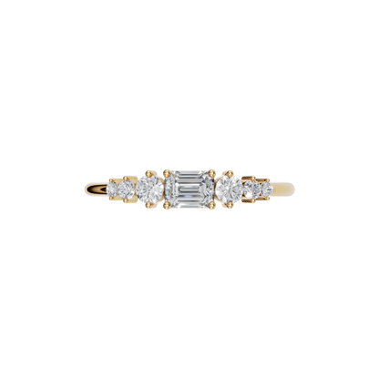 EMERALD ROUND WEDDING BAND - M&D Signature Jewels