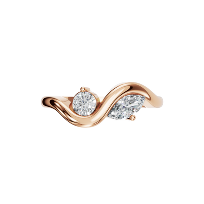 ROUND MARQUISE WEDDING RING - M&D Signature Jewels