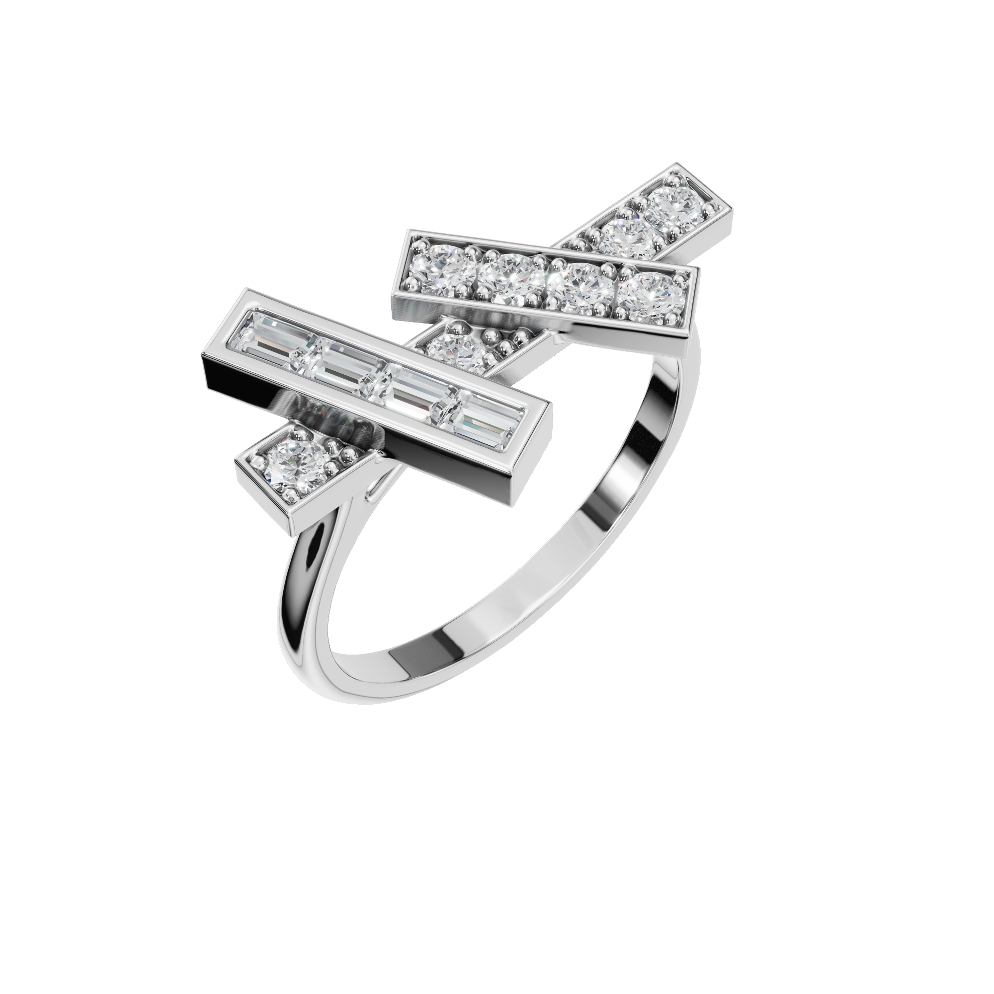 BAGUETTE ROUND WEDDING BAND