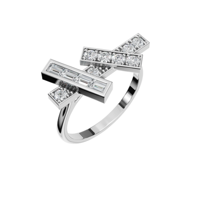 BAGUETTE ROUND WEDDING BAND - M&D Signature Jewels