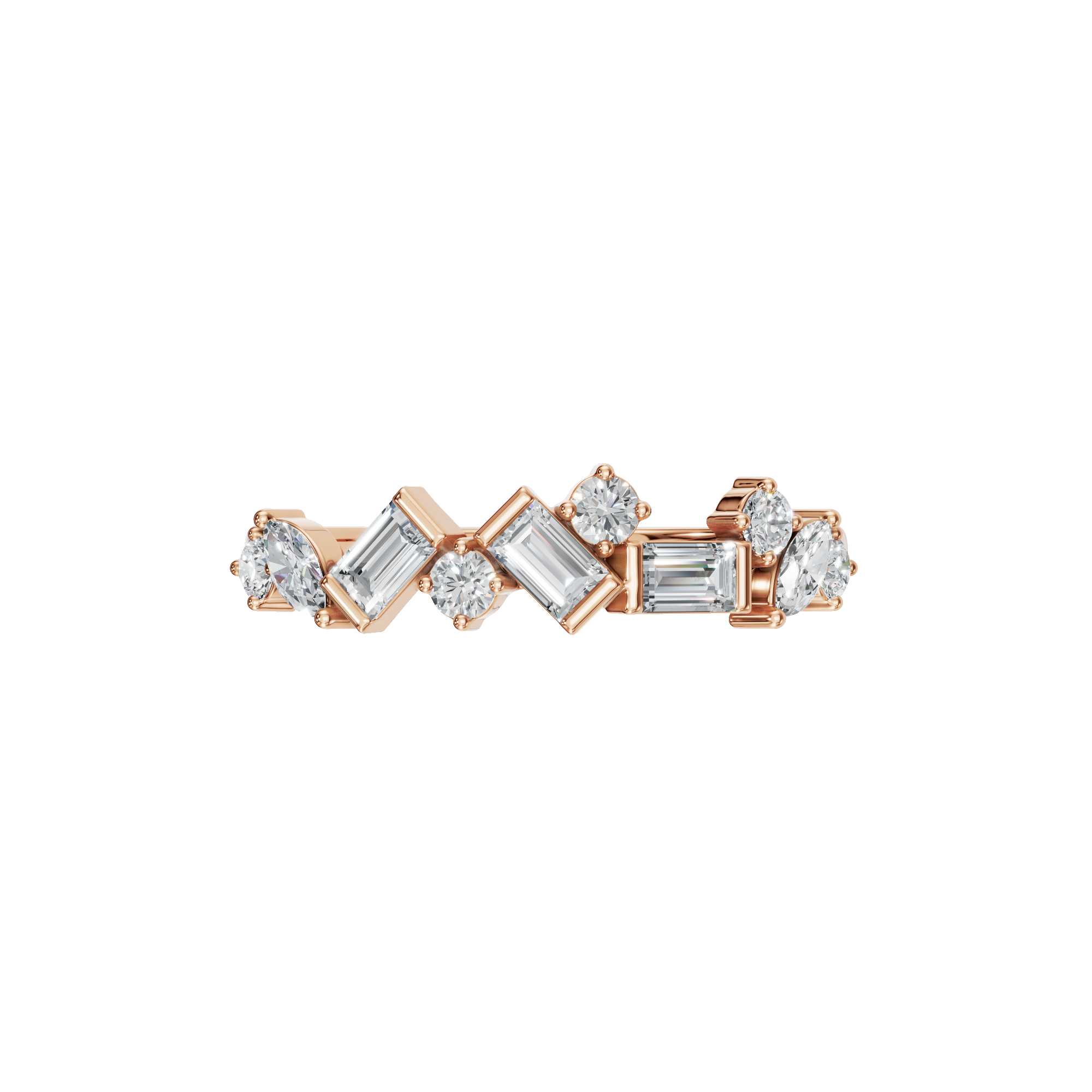 BAGUETTE ROUND MARQUISE WEDDING BAND