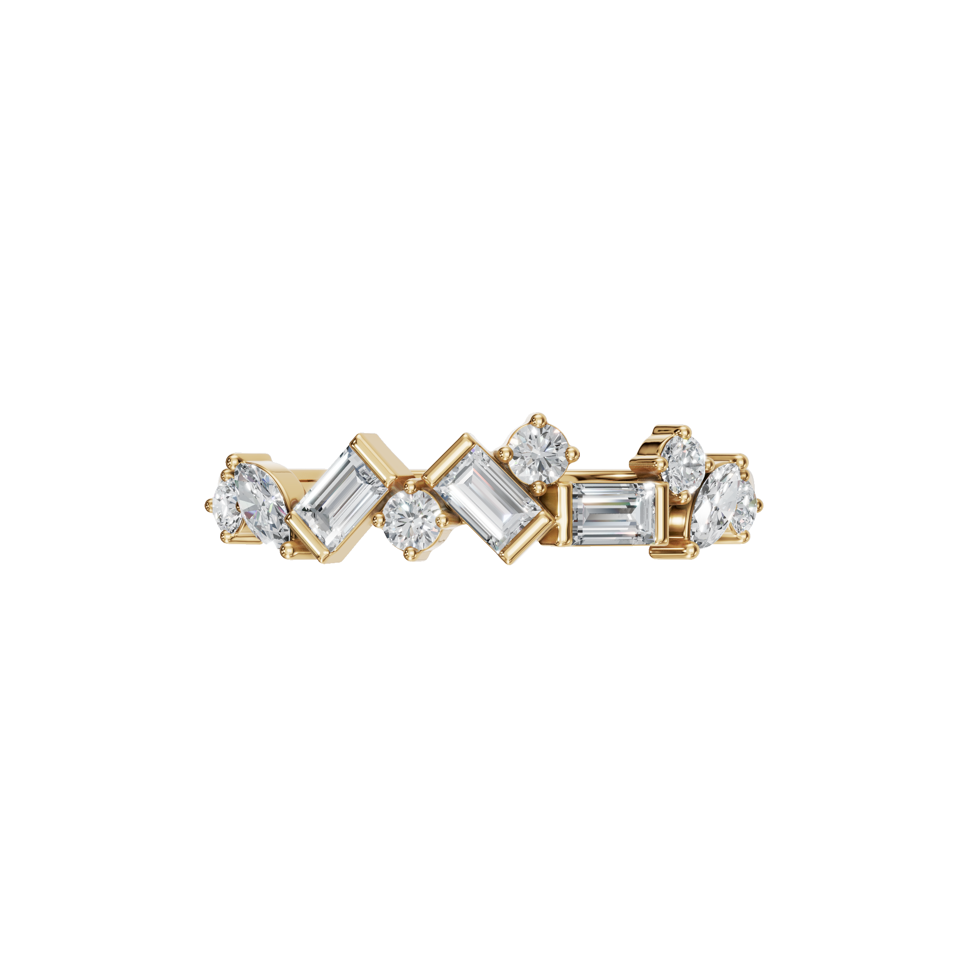 BAGUETTE ROUND MARQUISE WEDDING BAND