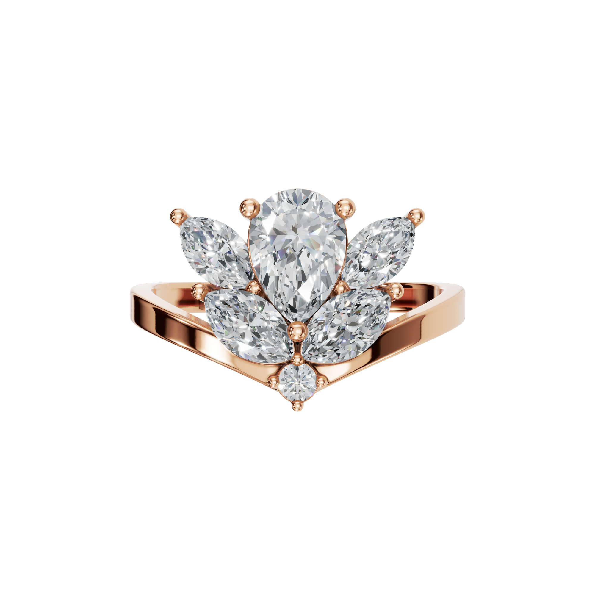 PEAR MARQUISE FANCY WEDDING BAND