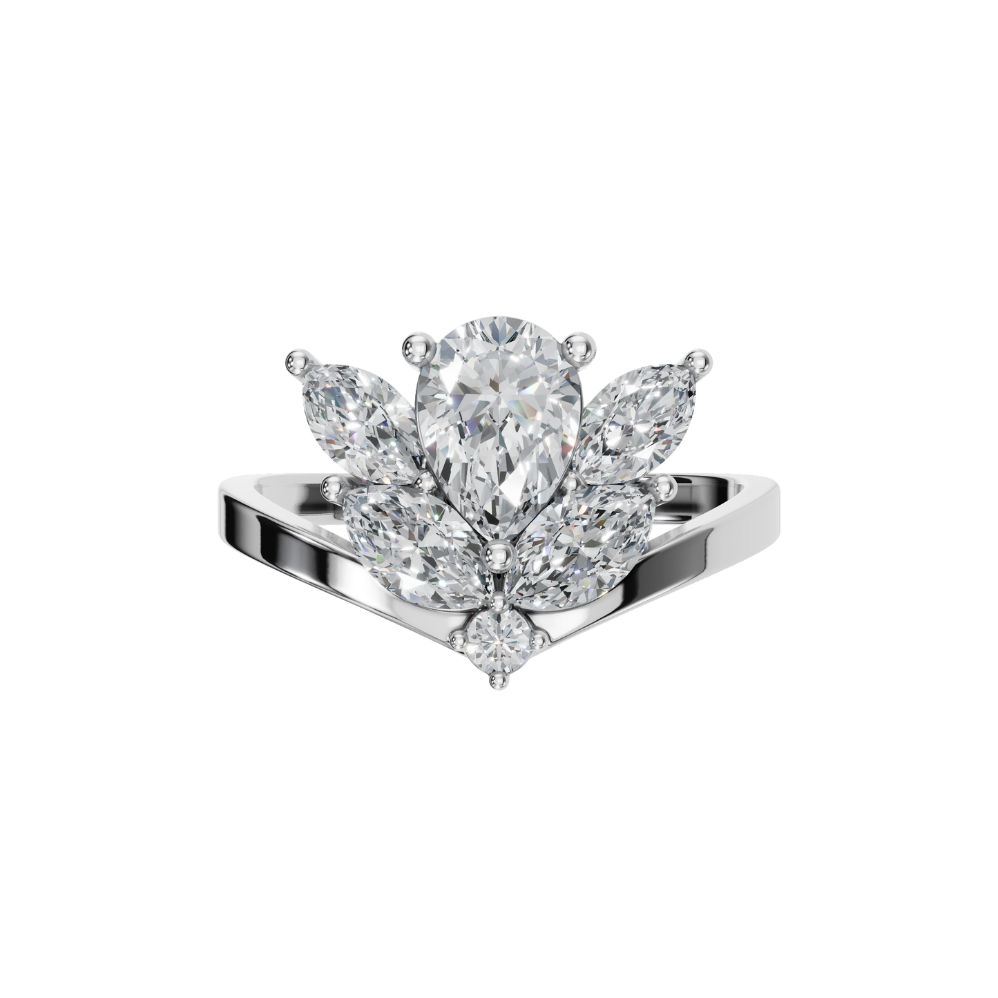 PEAR MARQUISE FANCY WEDDING BAND - M&D Signature Jewels