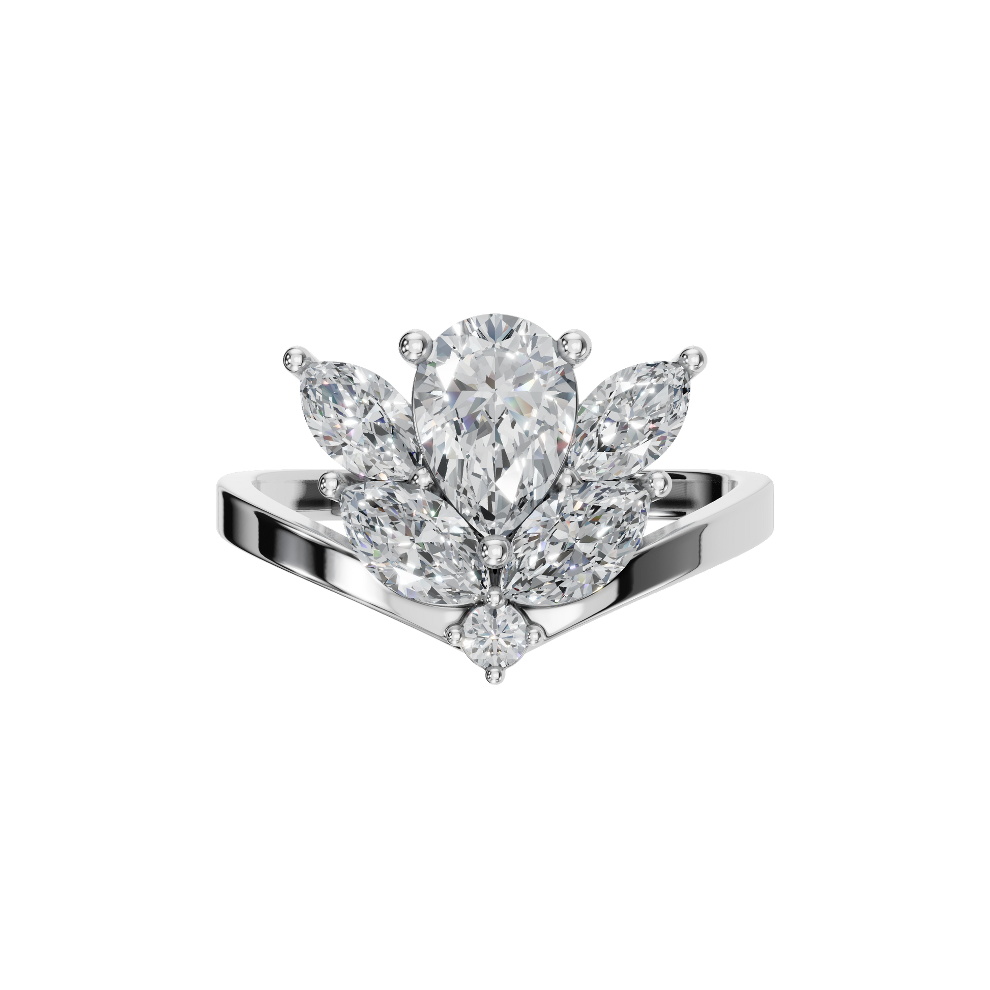 PEAR MARQUISE FANCY WEDDING BAND - M&D Signature Jewels