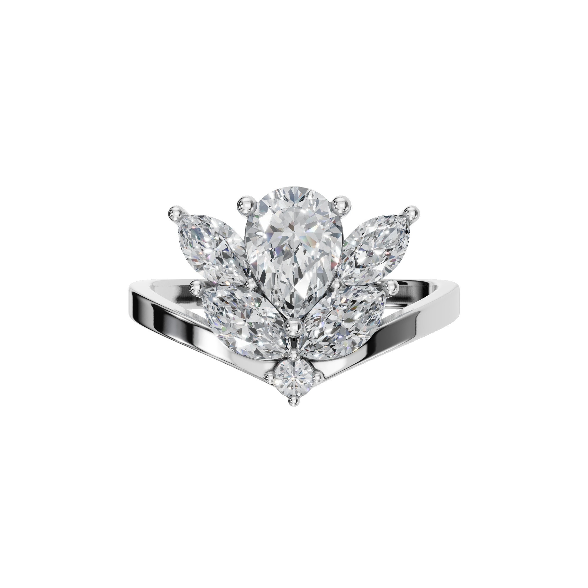 PEAR MARQUISE FANCY WEDDING BAND