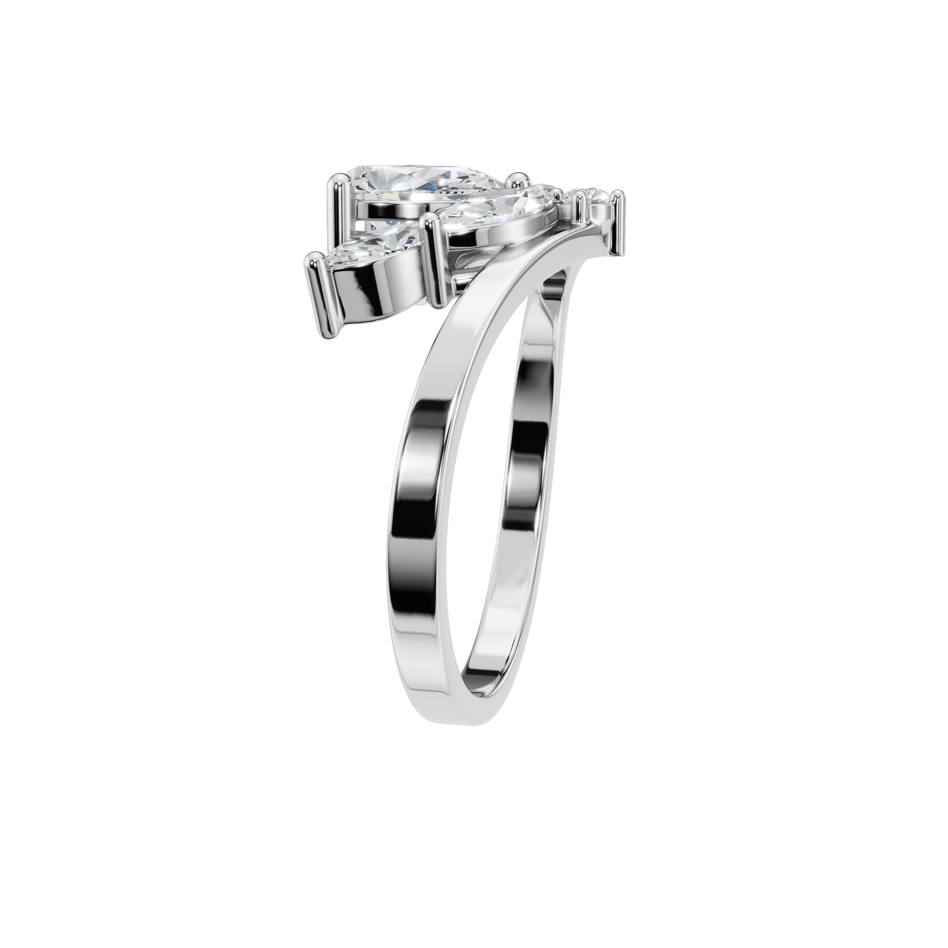 PEAR MARQUISE FANCY WEDDING BAND - M&D Signature Jewels