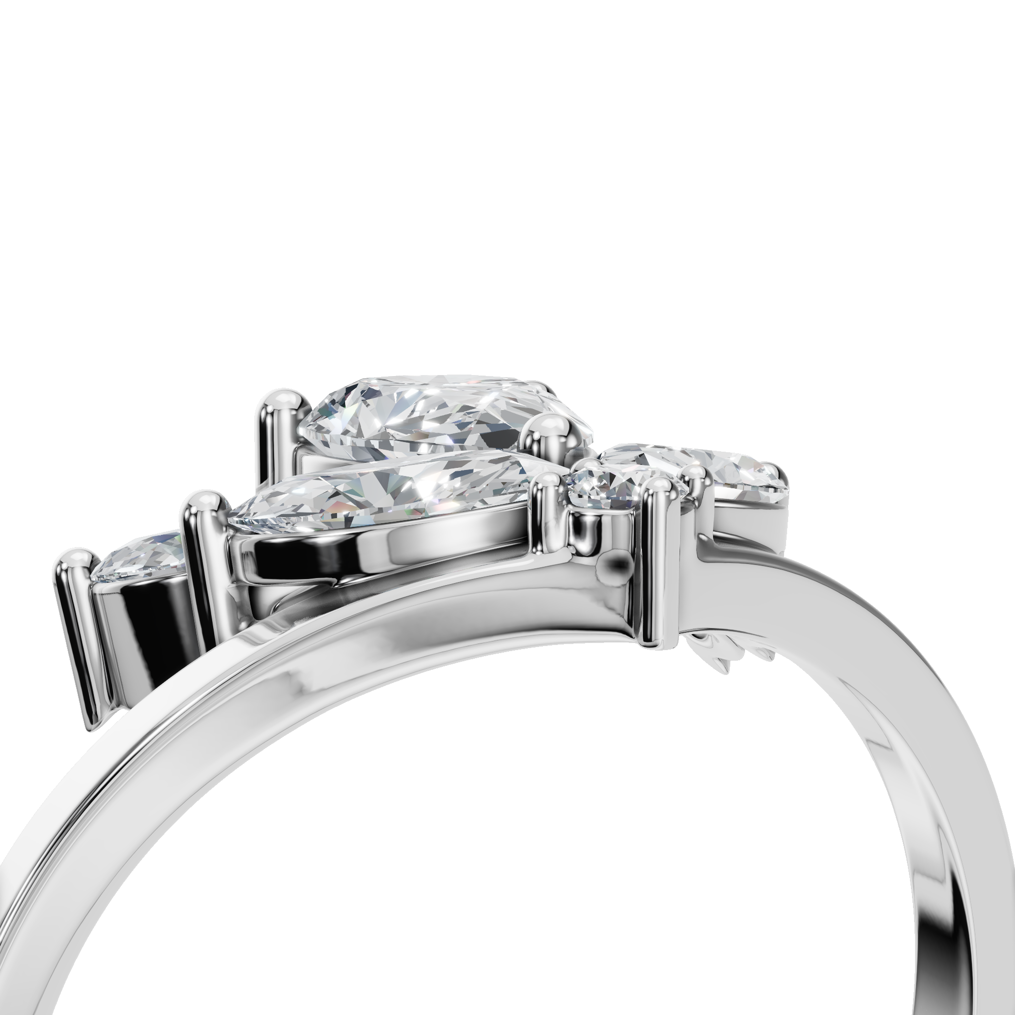 PEAR MARQUISE FANCY WEDDING BAND