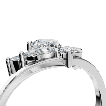 PEAR MARQUISE FANCY WEDDING BAND - M&D Signature Jewels