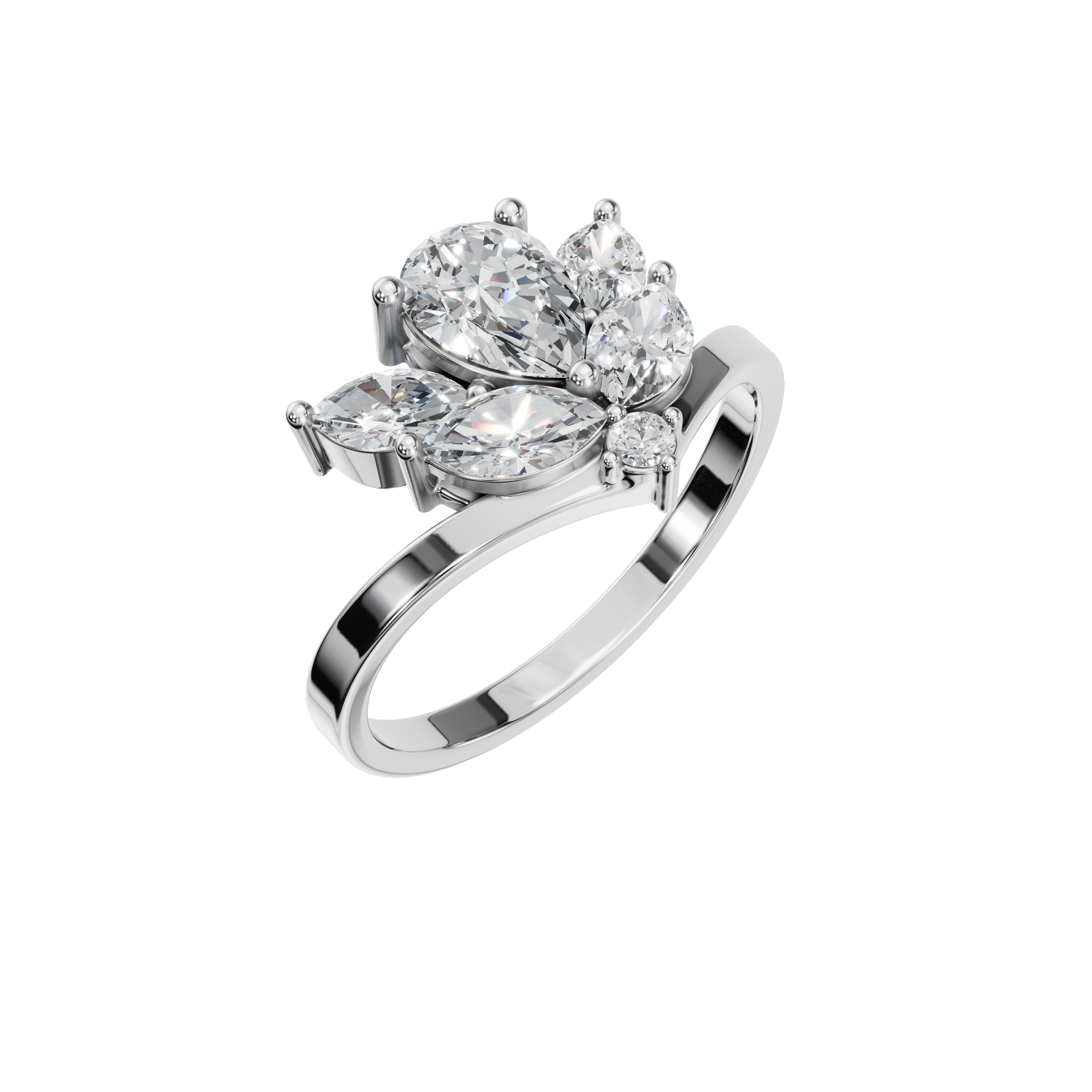 PEAR MARQUISE FANCY WEDDING BAND