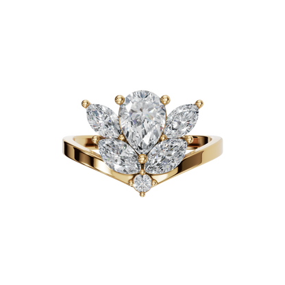 PEAR MARQUISE FANCY WEDDING BAND - M&D Signature Jewels