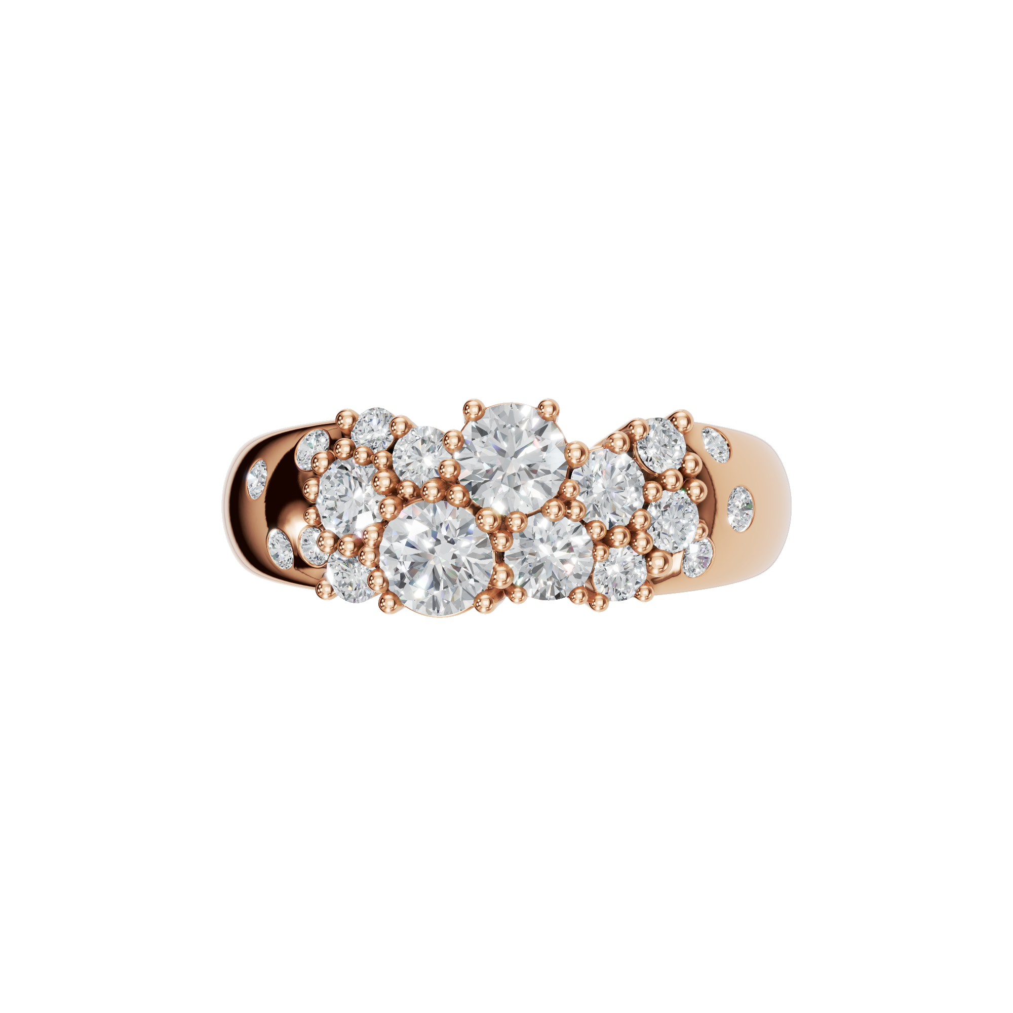ROUND CLUSTER WEDDING BAND