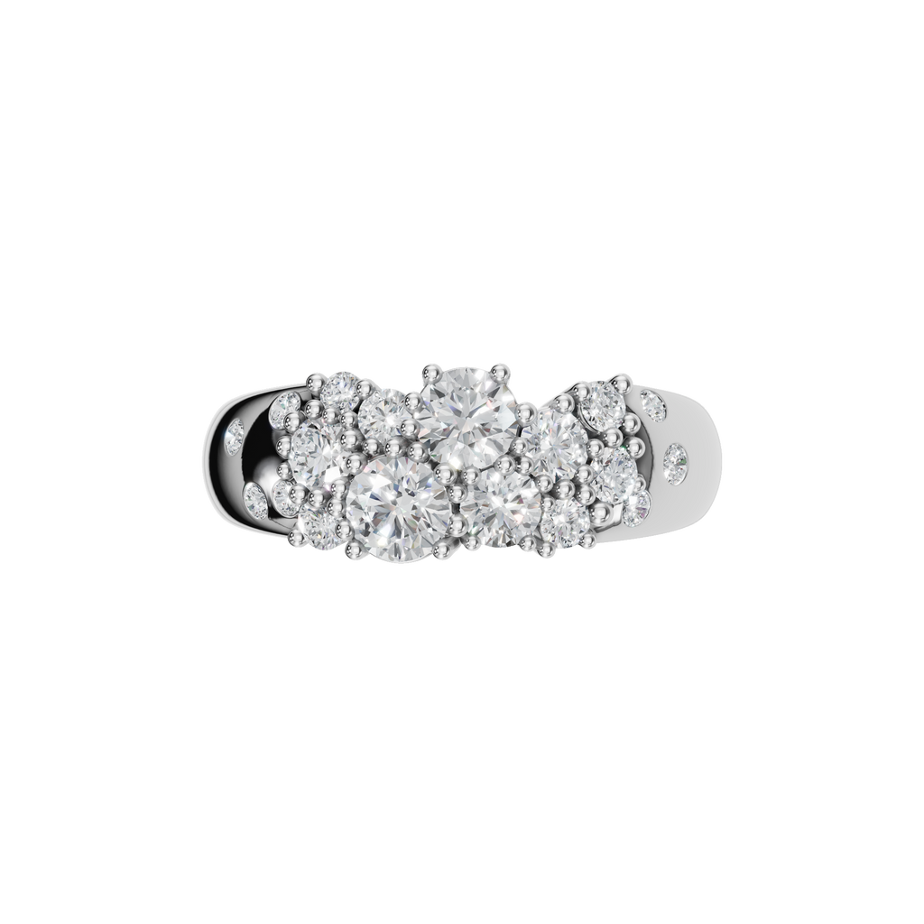 ROUND CLUSTER WEDDING BAND