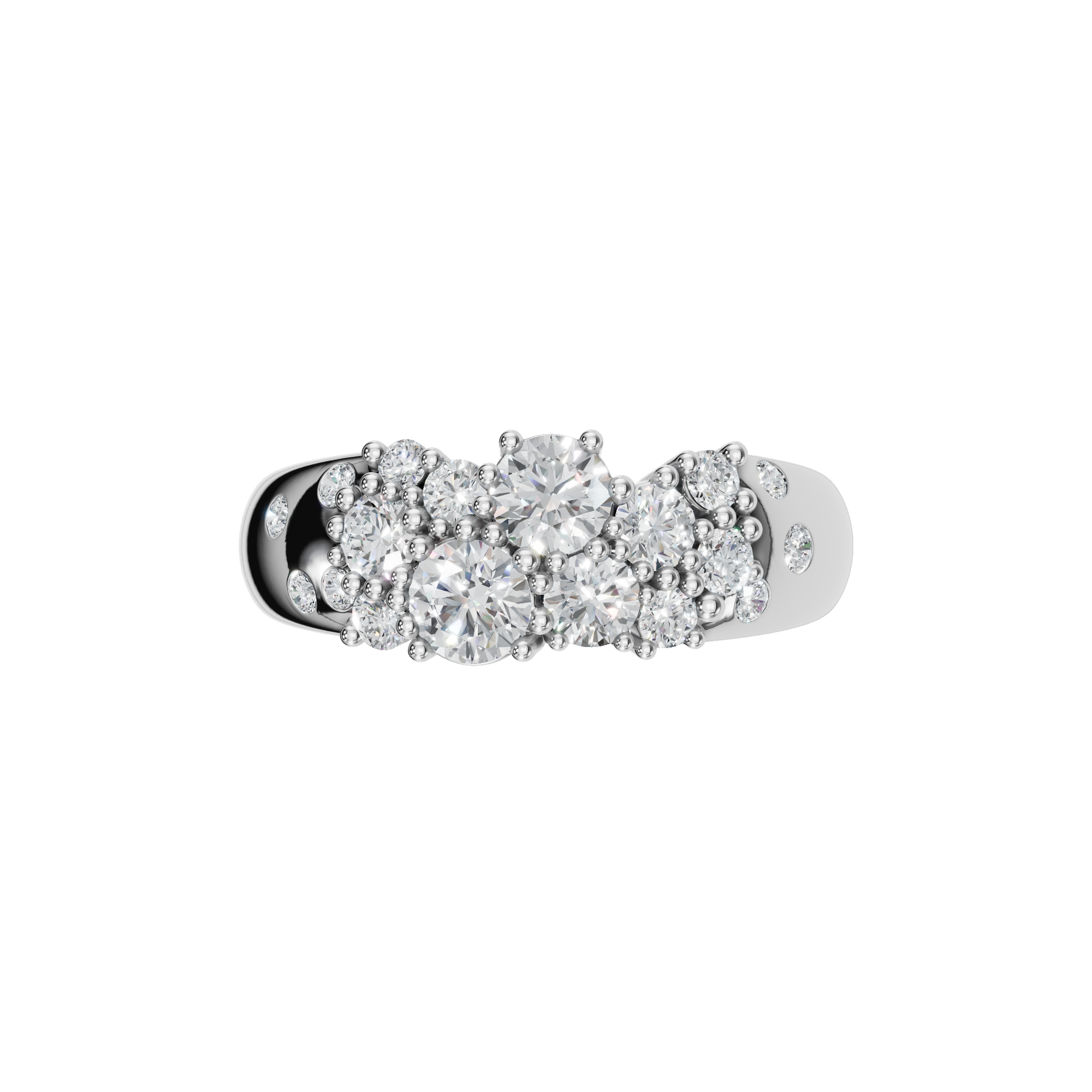 ROUND CLUSTER WEDDING BAND