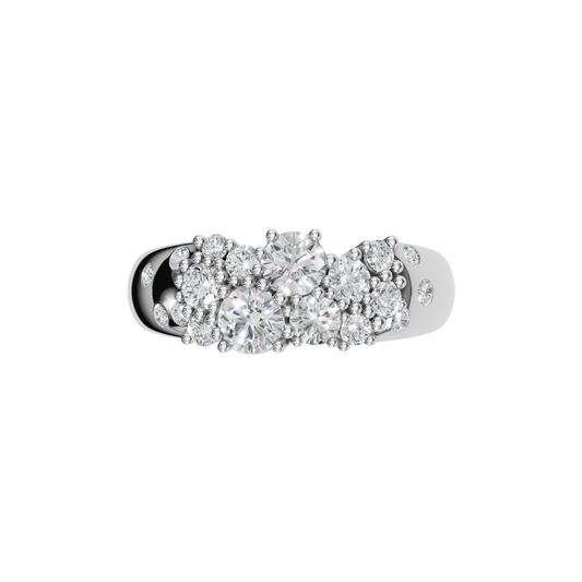 ROUND CLUSTER WEDDING BAND