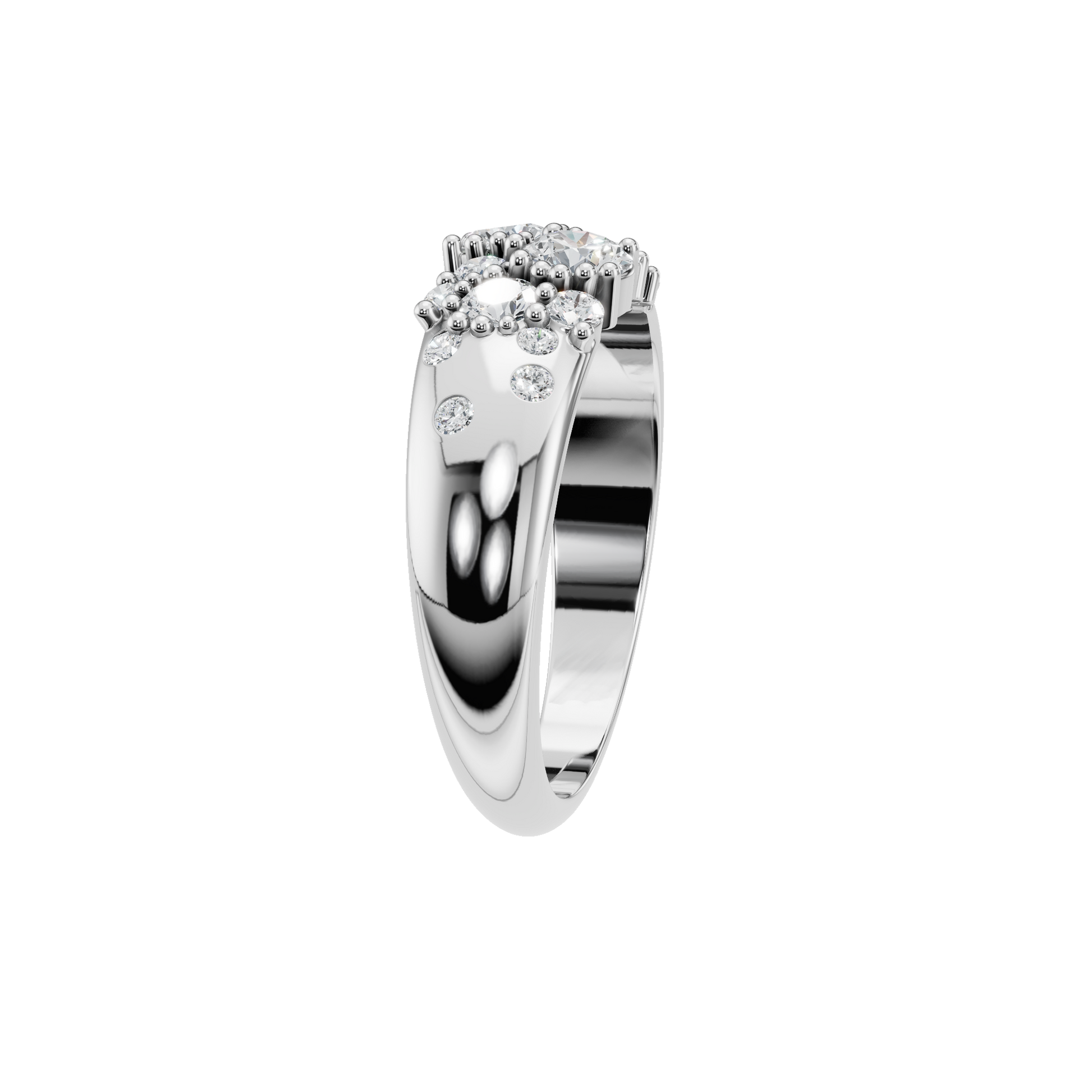 ROUND CLUSTER WEDDING BAND - M&D Signature Jewels