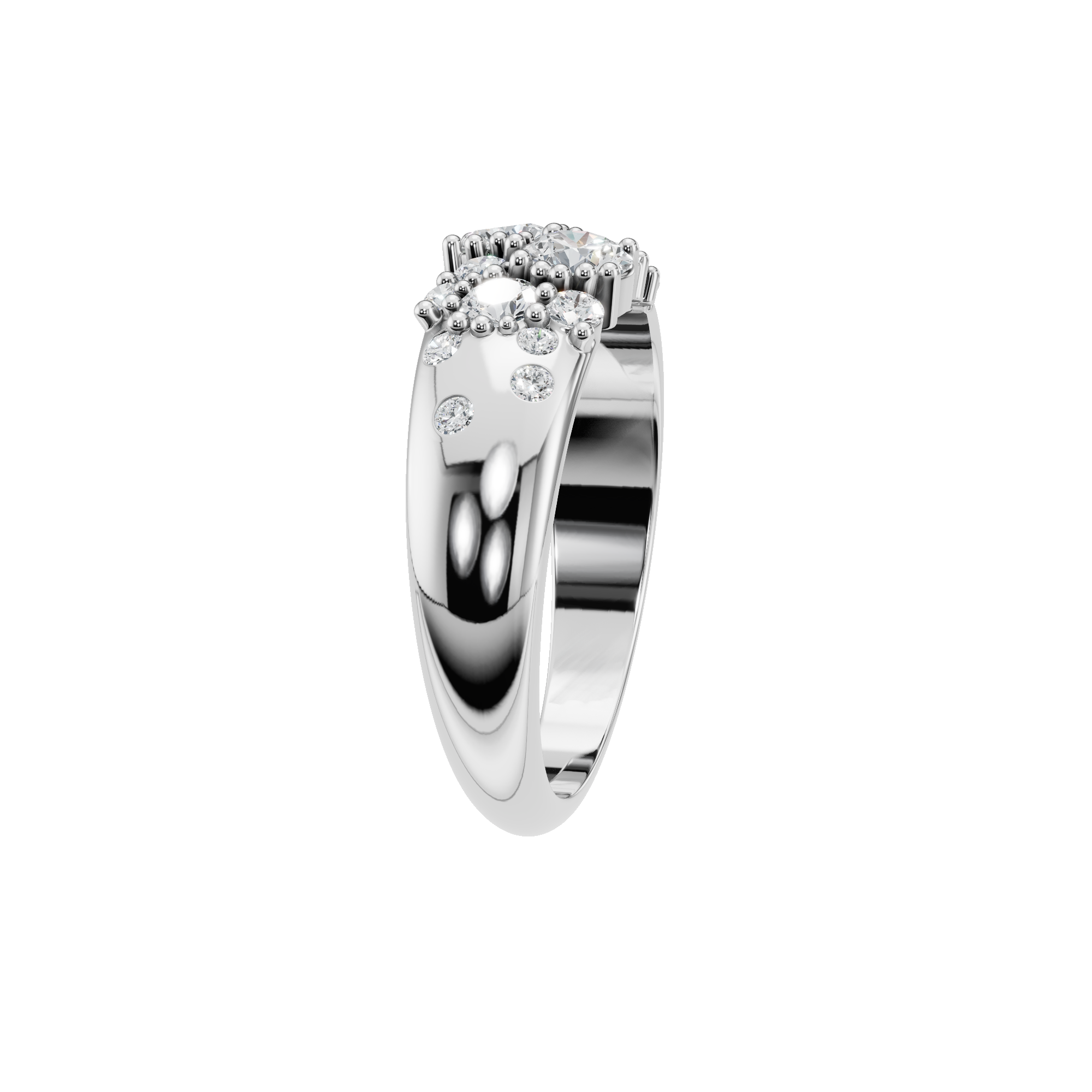 ROUND CLUSTER WEDDING BAND