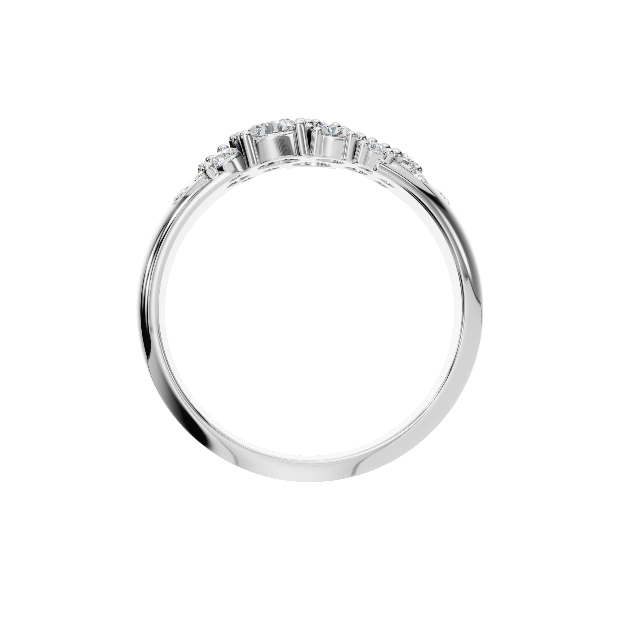 ROUND CLUSTER WEDDING BAND