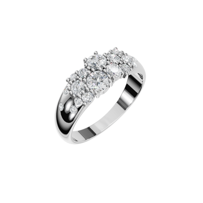 ROUND CLUSTER WEDDING BAND - M&D Signature Jewels