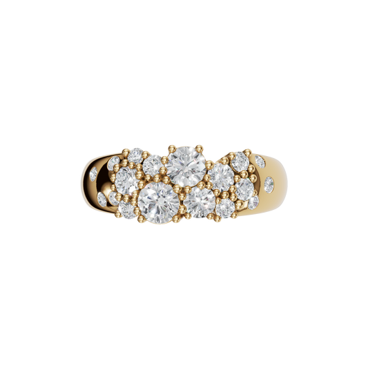 ROUND CLUSTER WEDDING BAND - M&D Signature Jewels