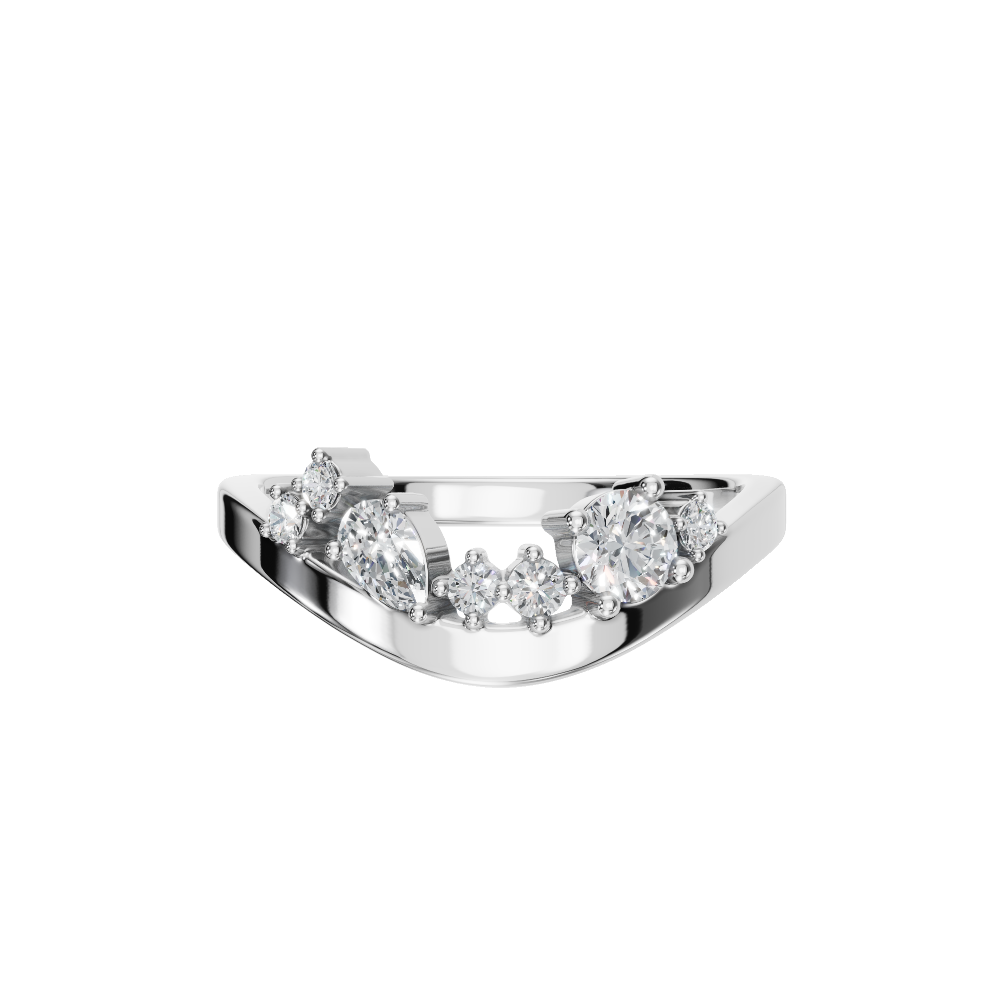 FLOATING DIAMOND WEDDING BAND