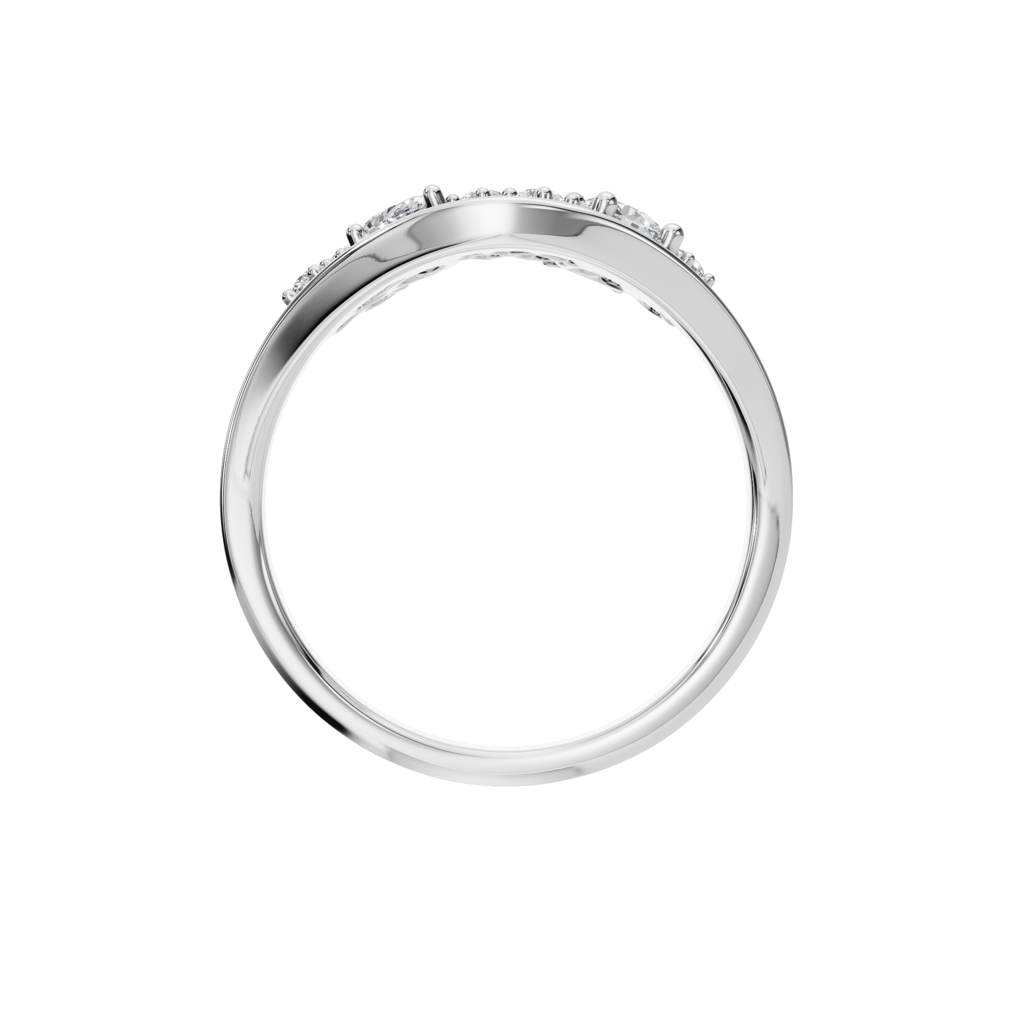 FLOATING DIAMOND WEDDING BAND