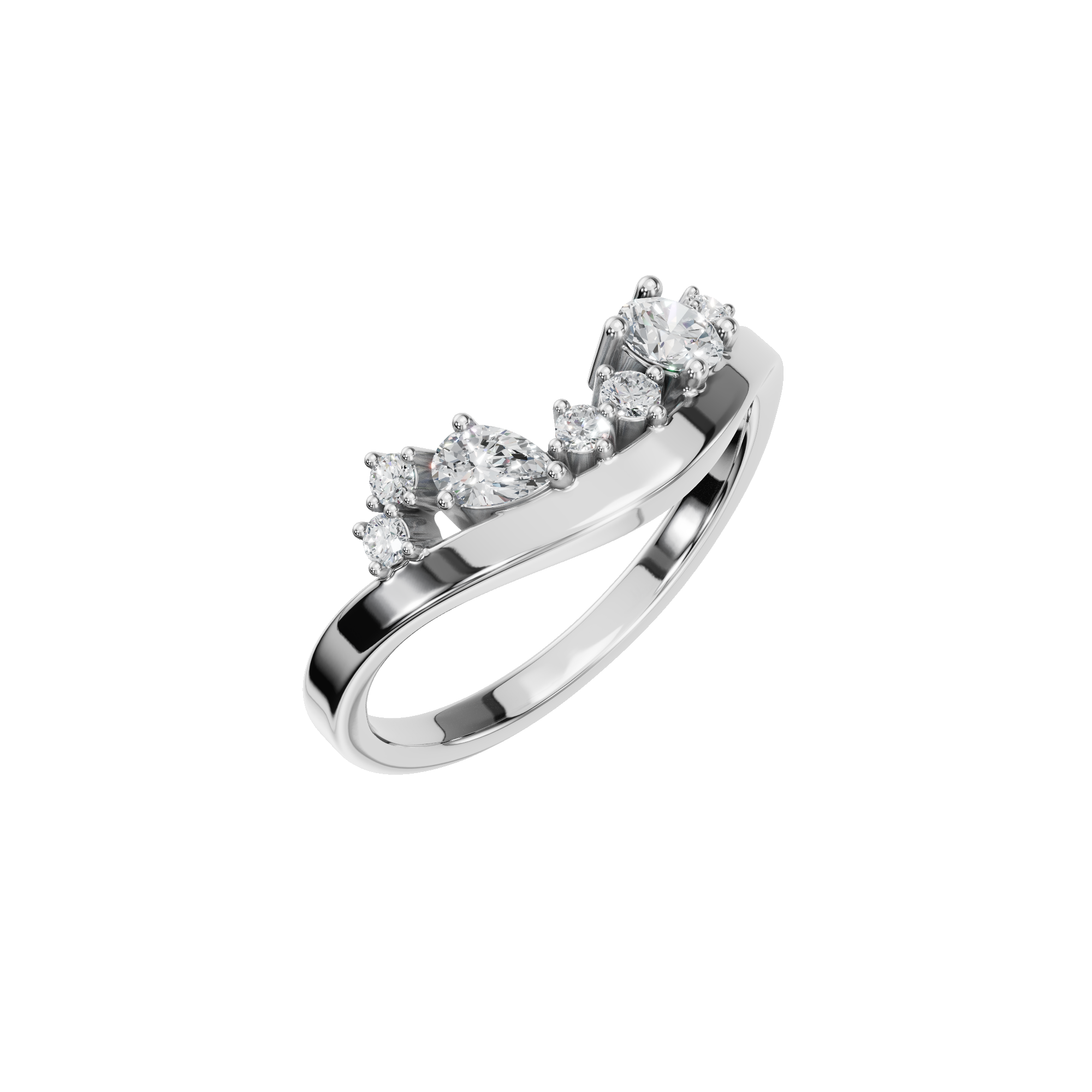 FLOATING DIAMOND WEDDING BAND