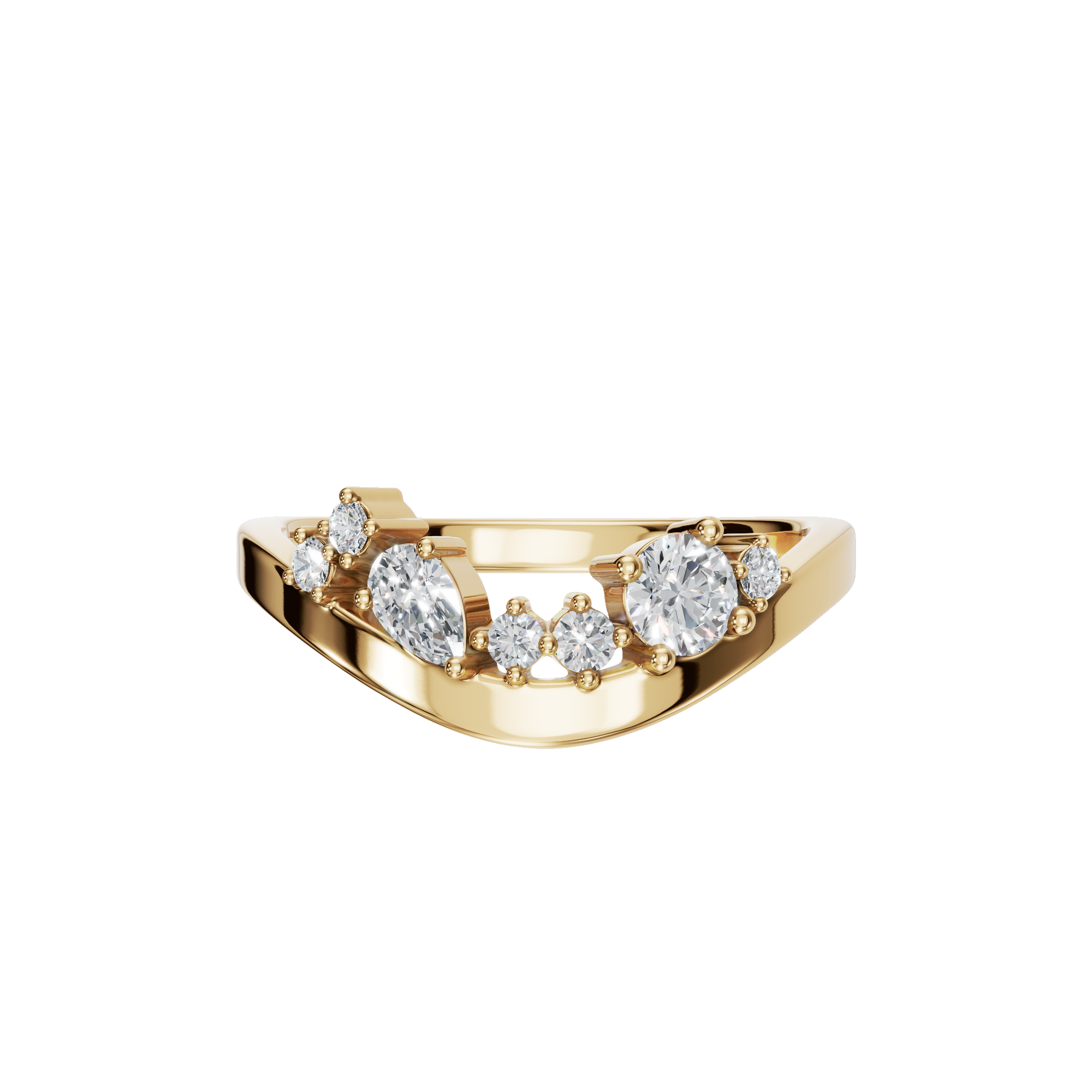 FLOATING DIAMOND WEDDING BAND
