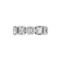EMERALD BEZEL HALF ETERNITY WEDDING BAND