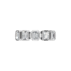 EMERALD BEZEL HALF ETERNITY WEDDING BAND