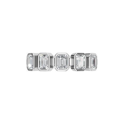 EMERALD BEZEL HALF ETERNITY WEDDING BAND - M&D Signature Jewels