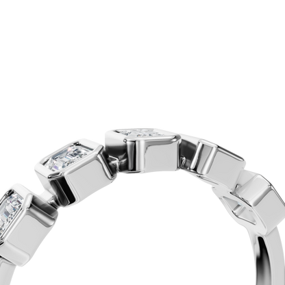 EMERALD BEZEL HALF ETERNITY WEDDING BAND - M&D Signature Jewels
